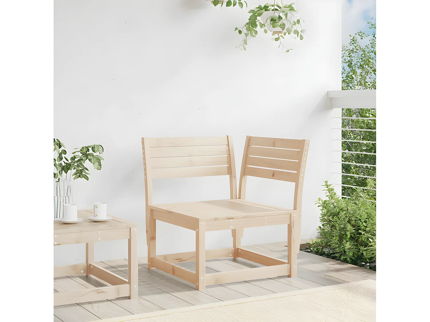 Canapé d'angle de jardin 73x73x78cm bois pin massif