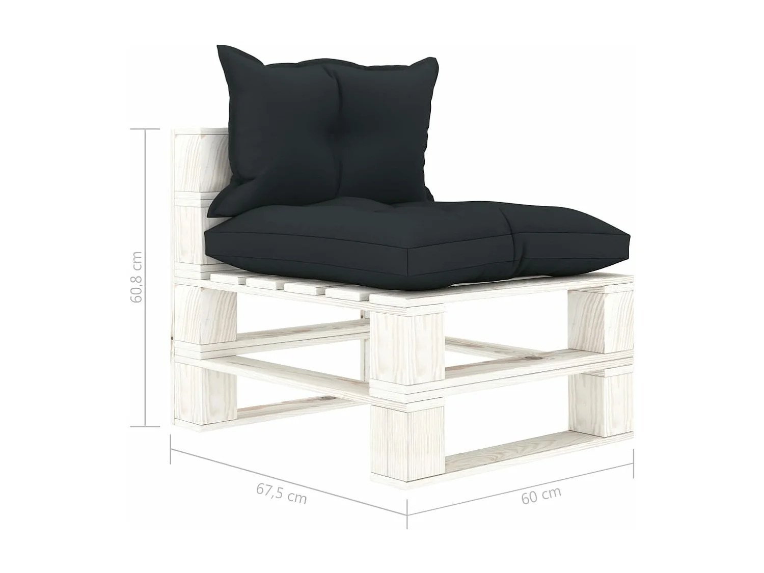 Sofá midgarden de palets y cojines antracita Madera