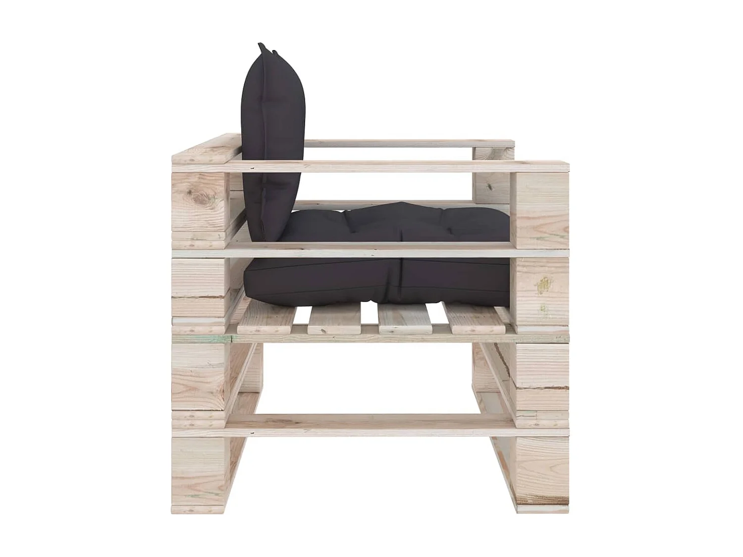 Canapé palette de jardin avec coussins anthracite Bois de pin