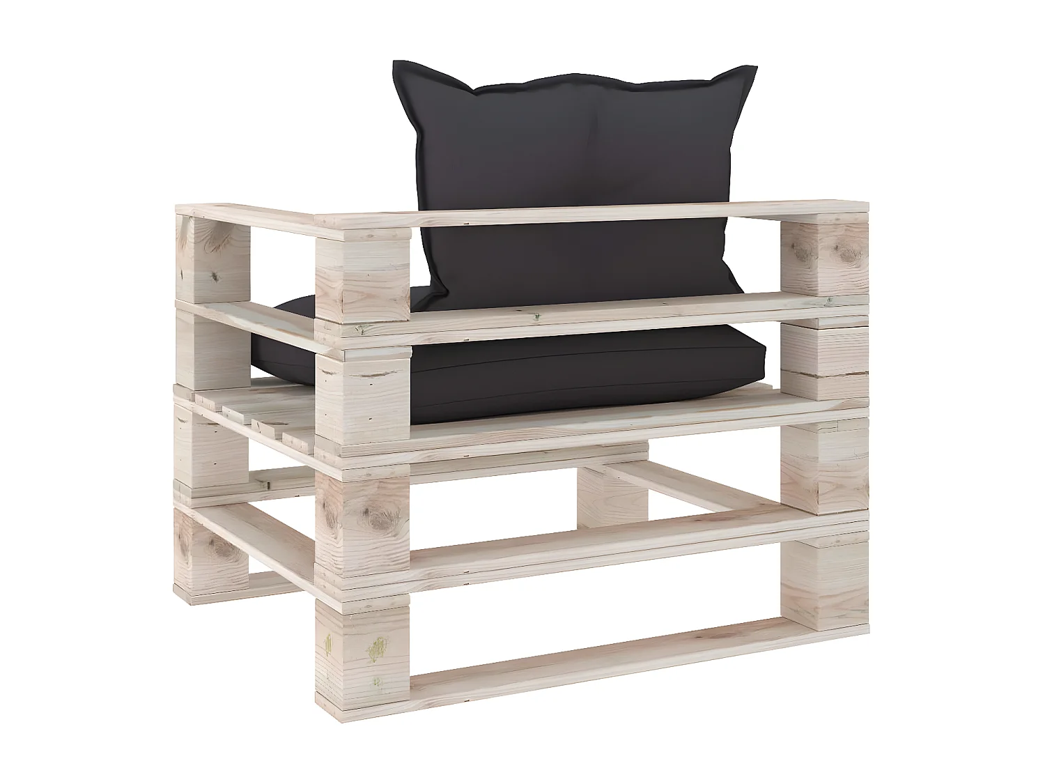 Canapé palette de jardin avec coussins anthracite Bois de pin