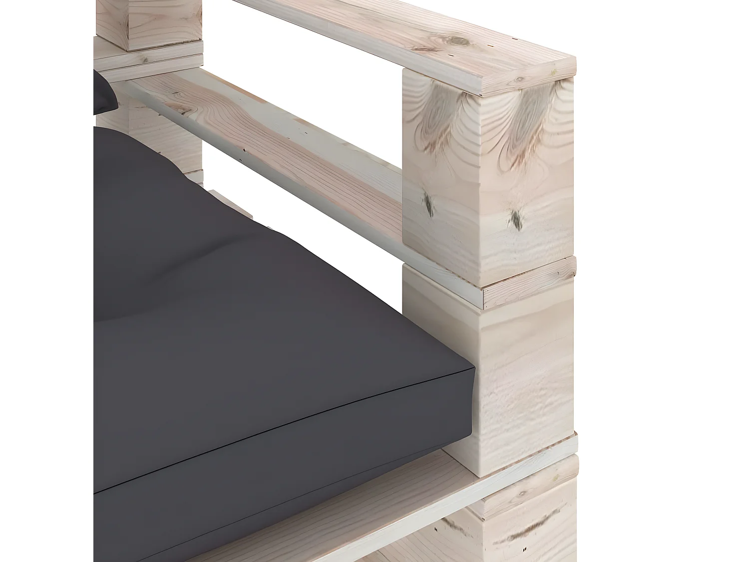 Canapé palette de jardin avec coussins anthracite Bois de pin