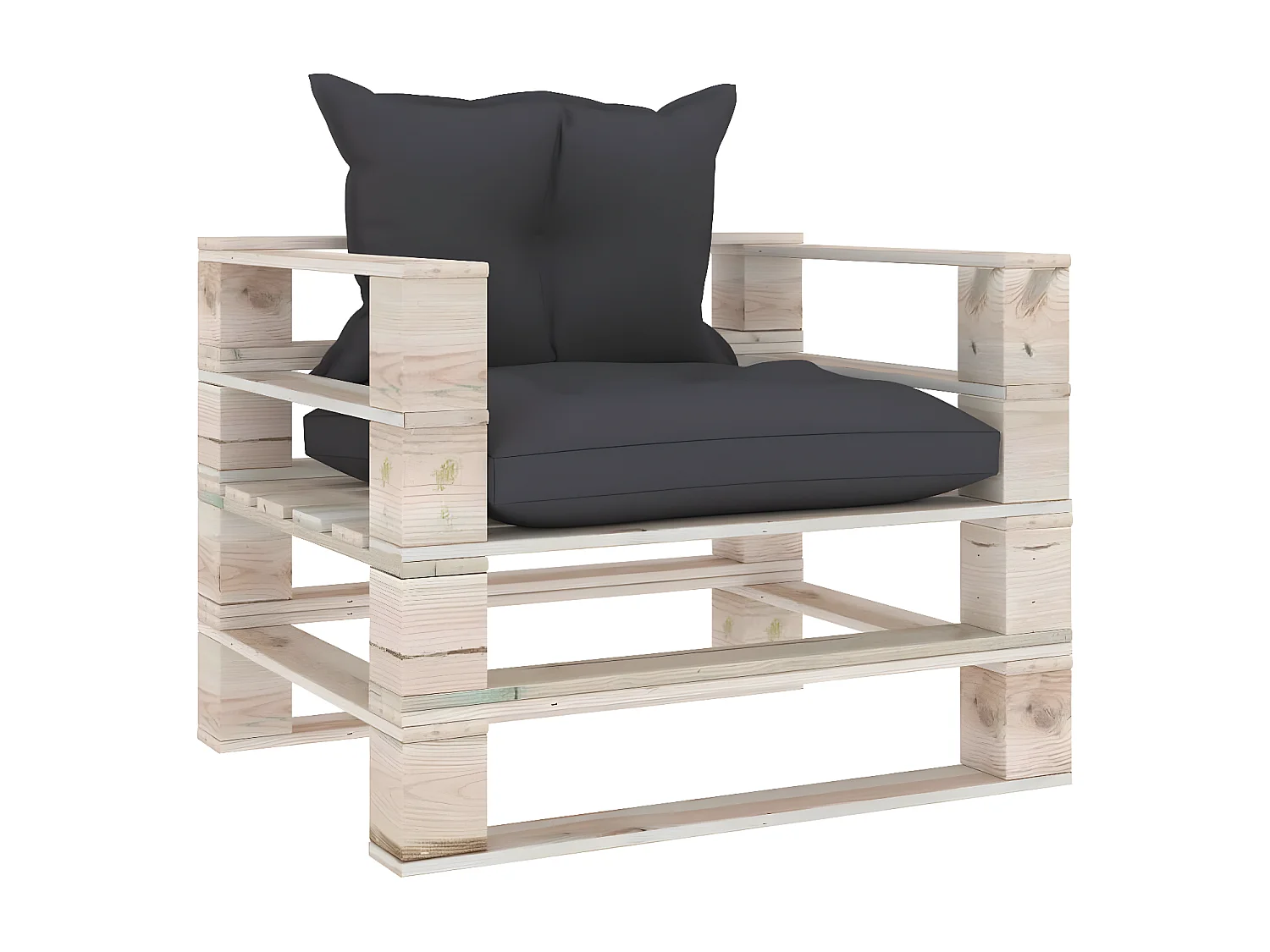 Canapé palette de jardin avec coussins anthracite Bois de pin
