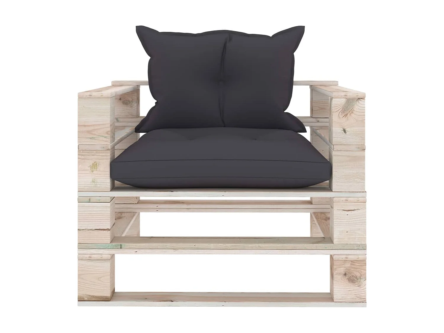Canapé palette de jardin avec coussins anthracite Bois de pin