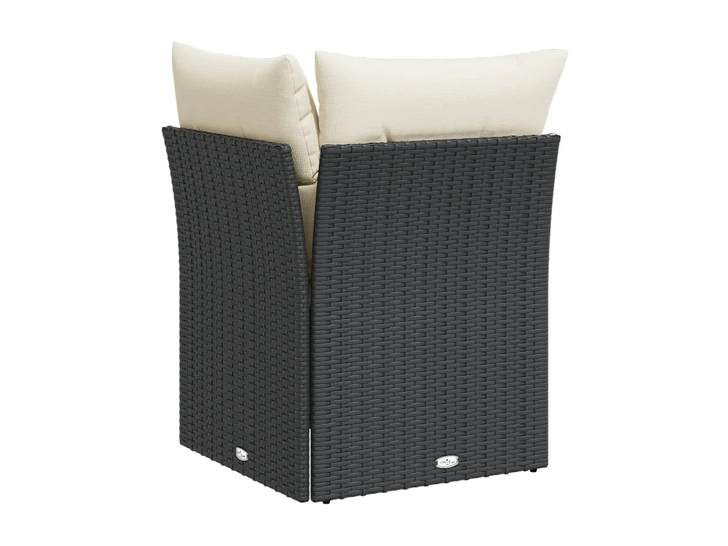 Canapé d'angle de jardin avec coussins noir résine tressée