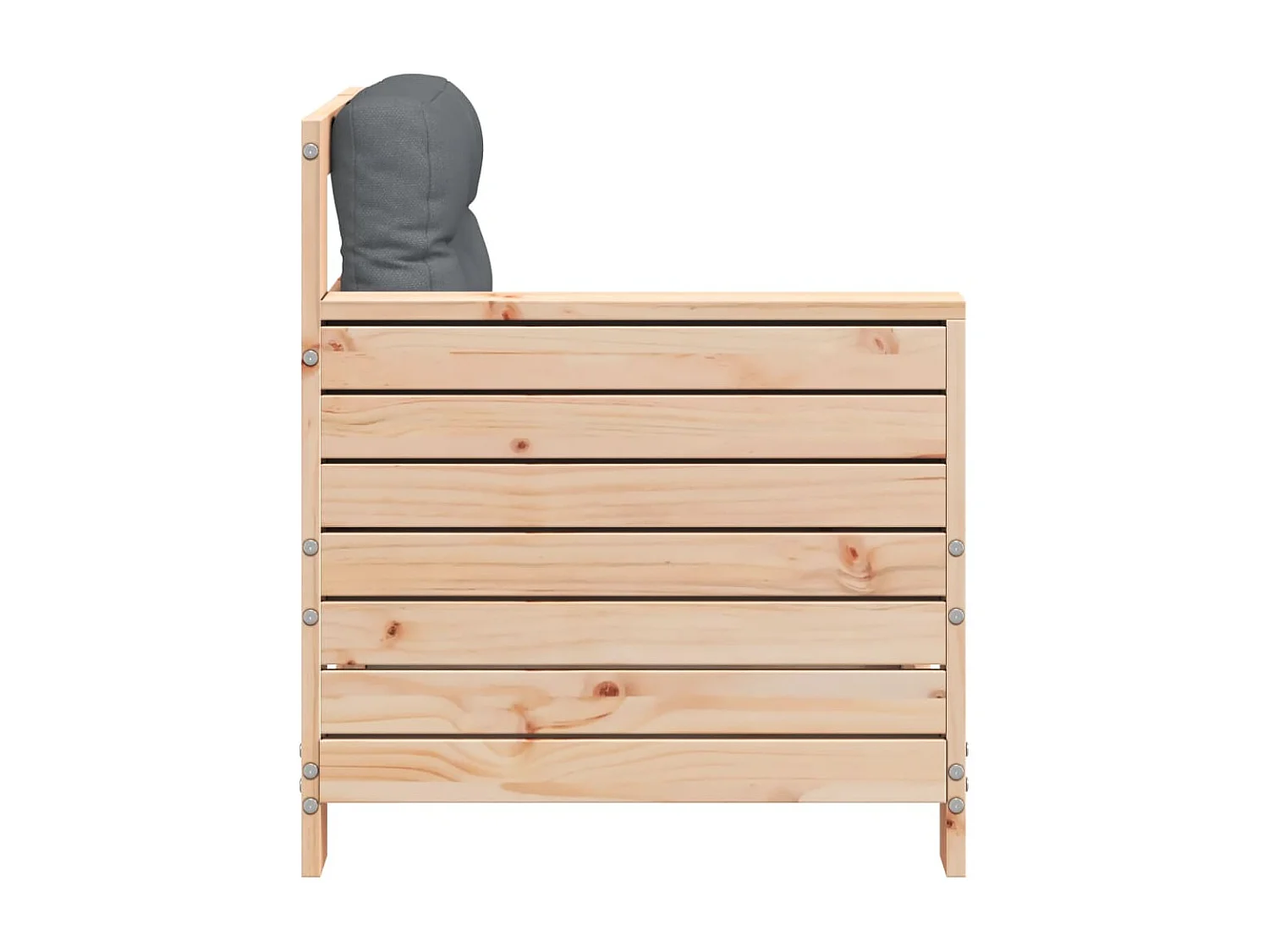 Canapé de jardin accoudoir avec coussin bois massif de pin