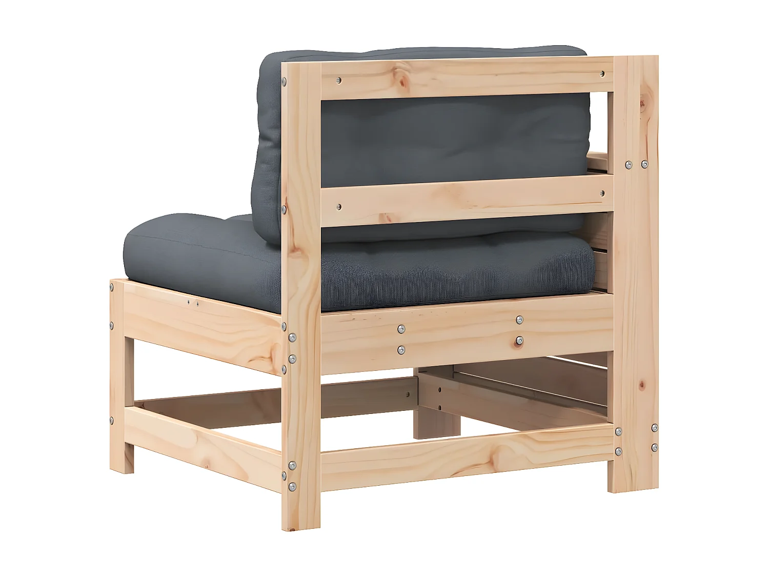 Canapé de jardin accoudoir avec coussin bois massif de pin