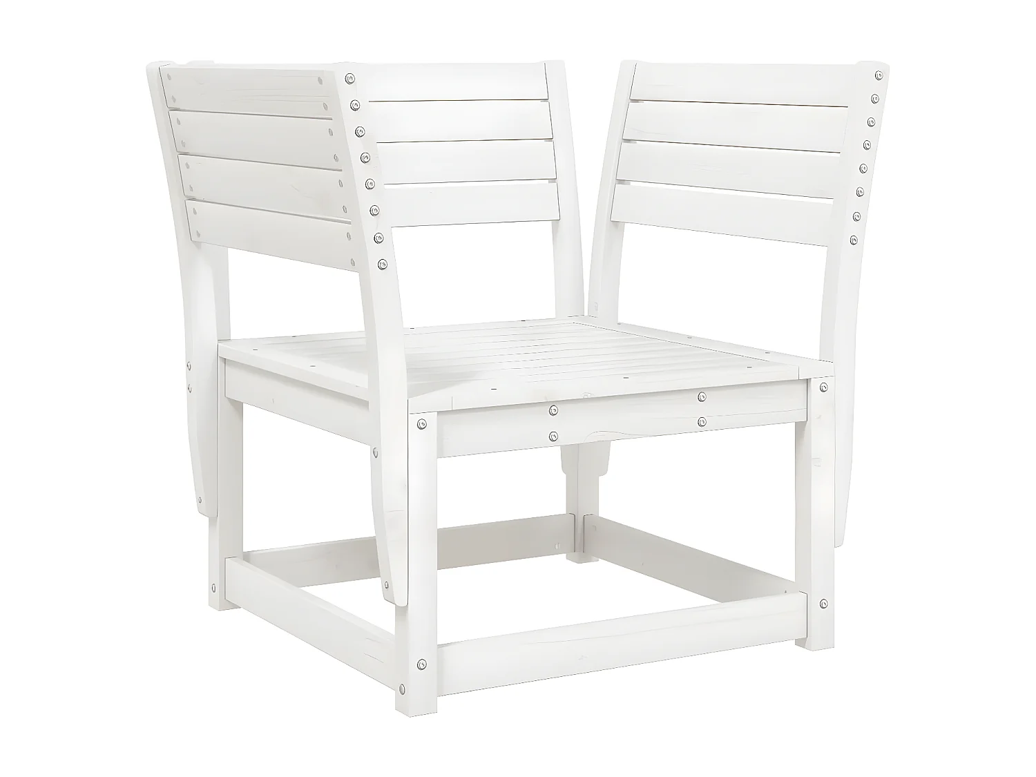 Canapé de jardin accoudoir avec coussins blanc bois massif pin