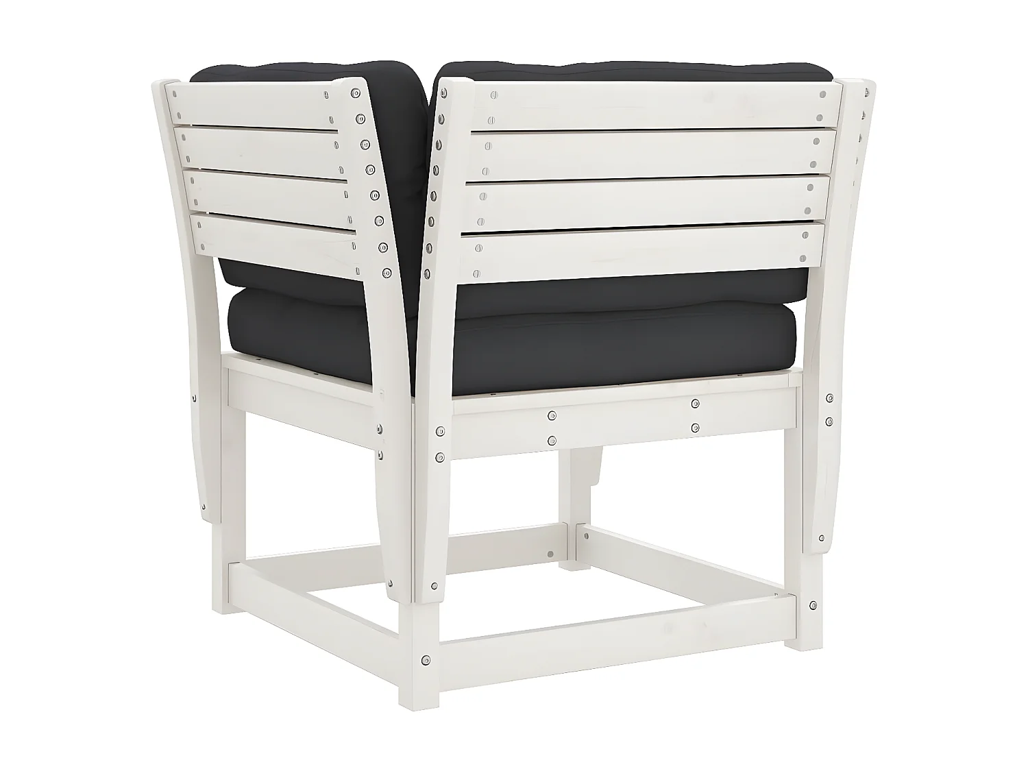 Canapé de jardin accoudoir avec coussins blanc bois massif pin