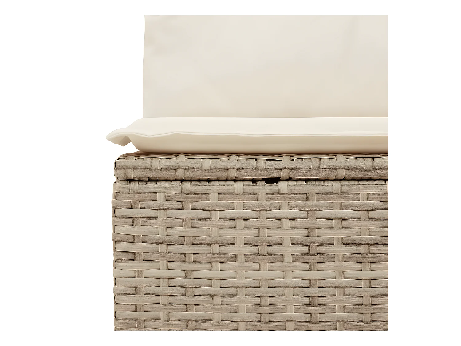 Tuinbank zonder armleuningen beige geweven harskussens