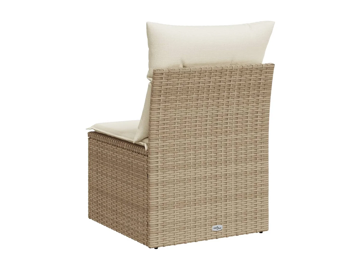 Canapé de jardin sans accoudoirs coussins beige résine tressée