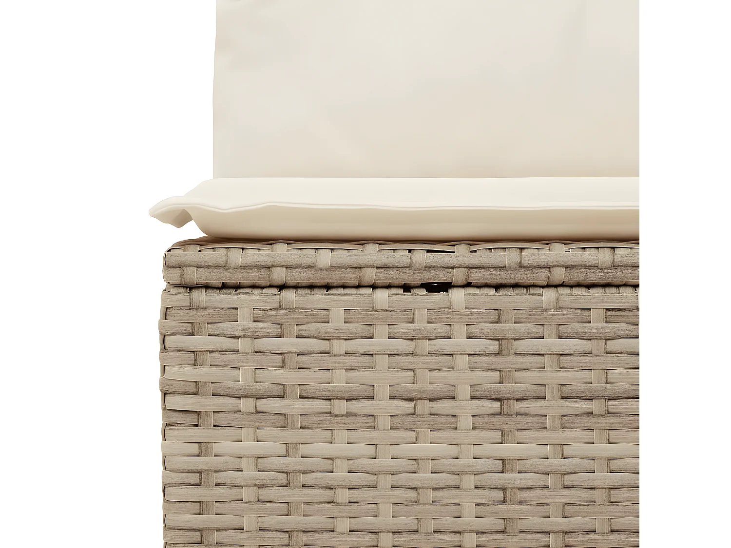 Canapé de jardin sans accoudoirs coussins beige résine tressée