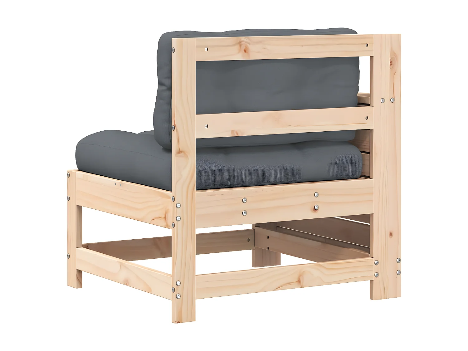 Armlehnen-Gartensofa mit Kissen aus massivem Kiefernholz