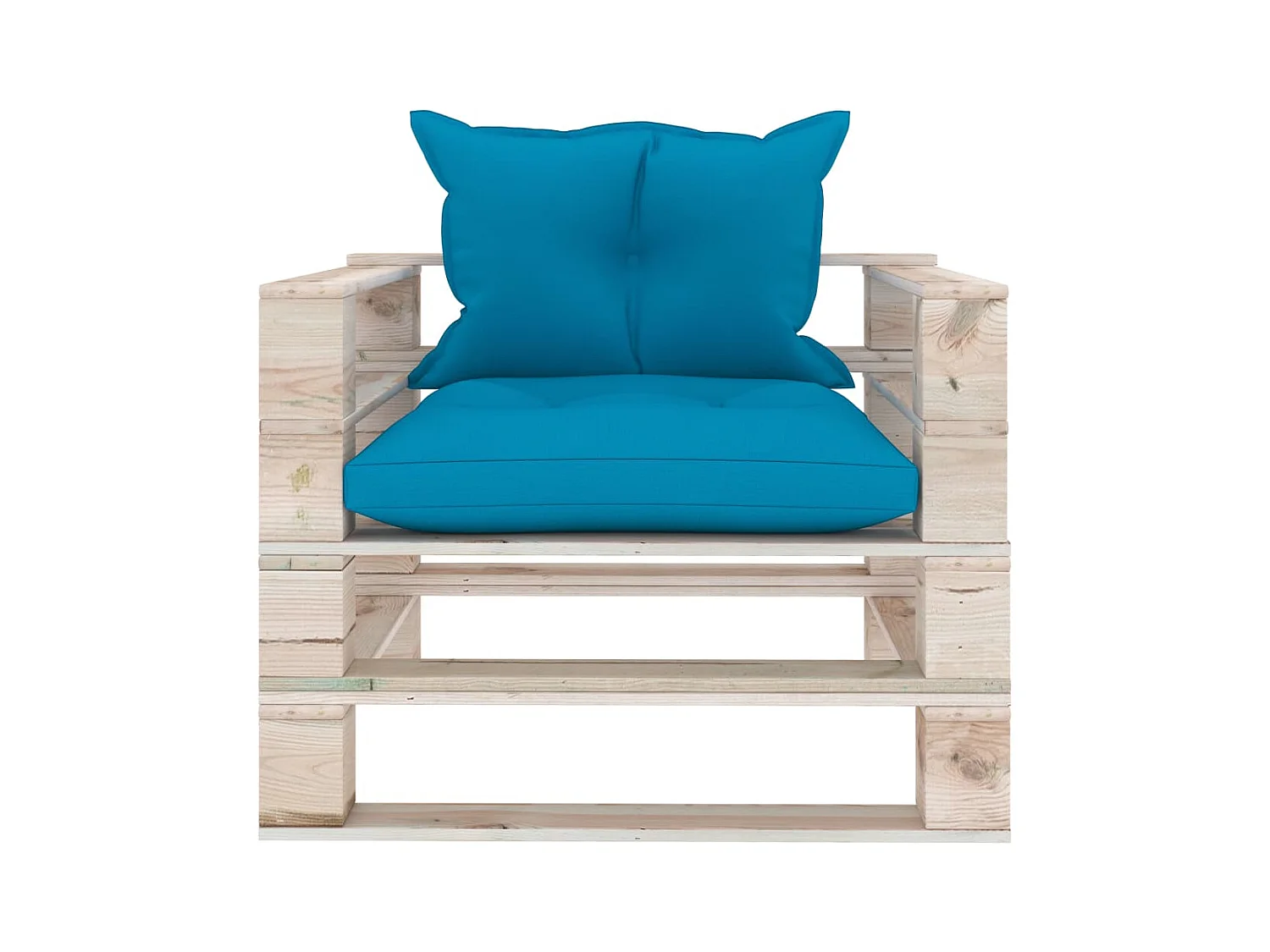 Canapé palette de jardin avec coussins bleu bois de pin