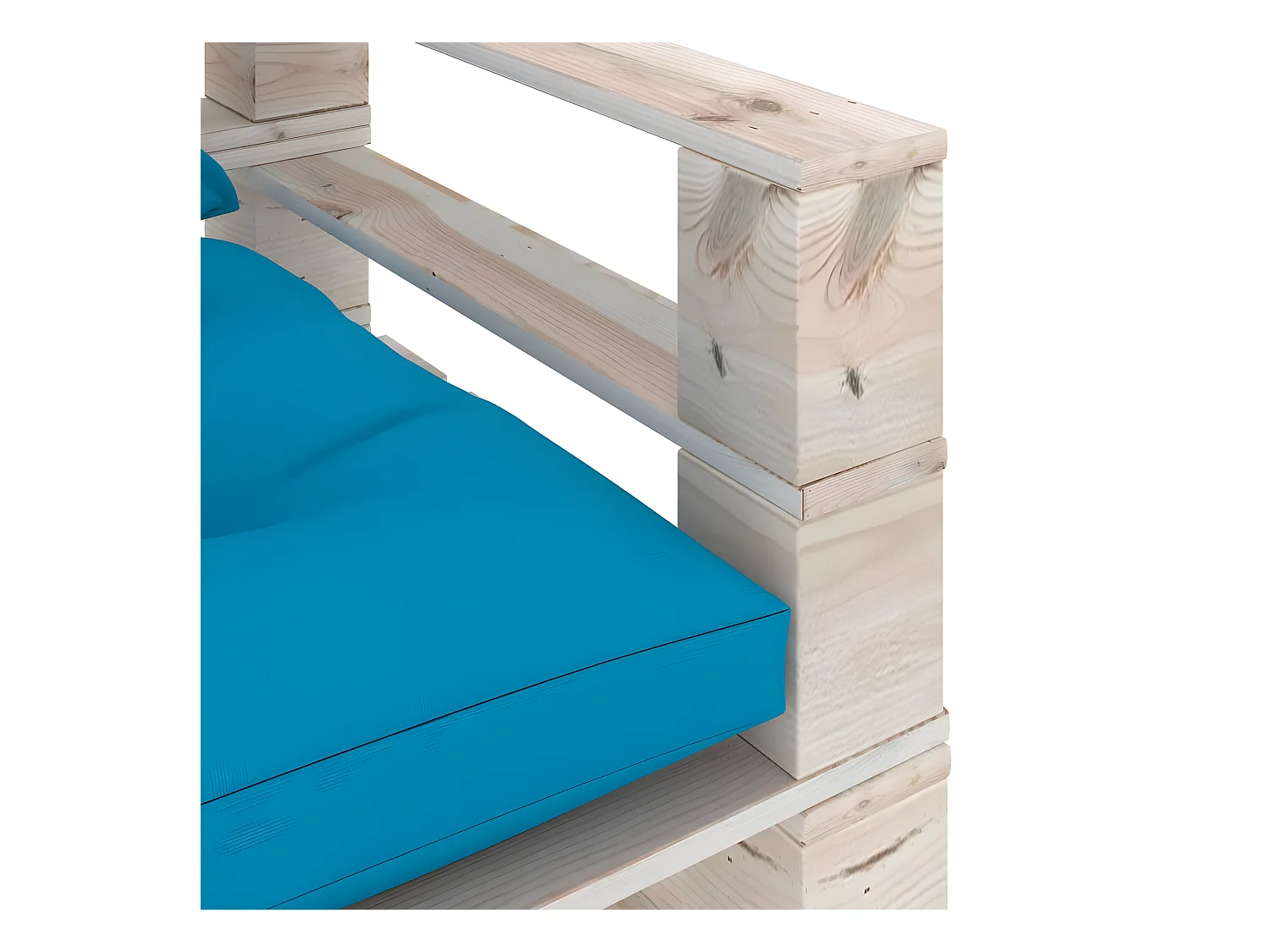 Canapé palette de jardin avec coussins bleu bois de pin