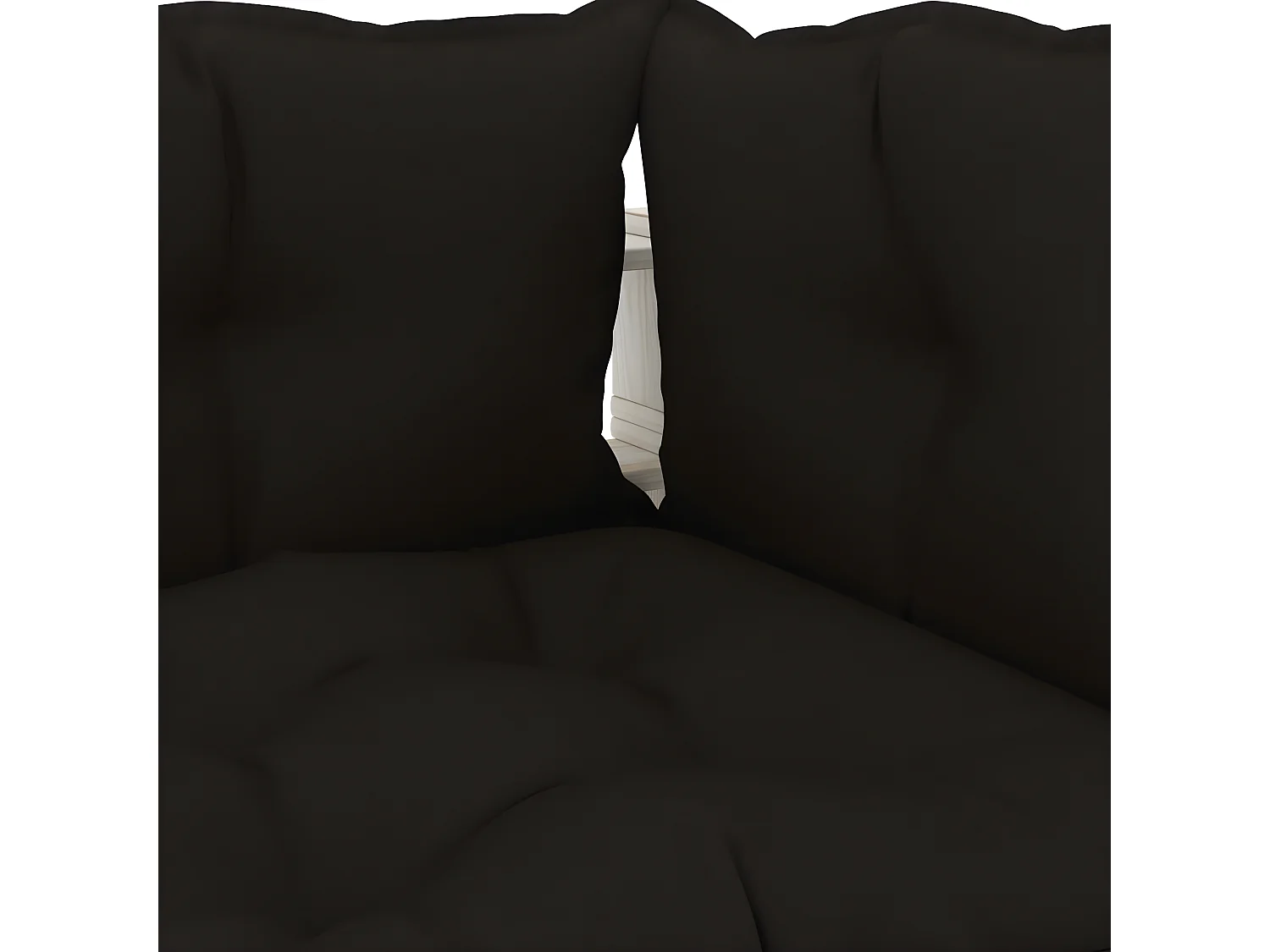 Canapé d'angle palette de jardin avec coussins noir Bois