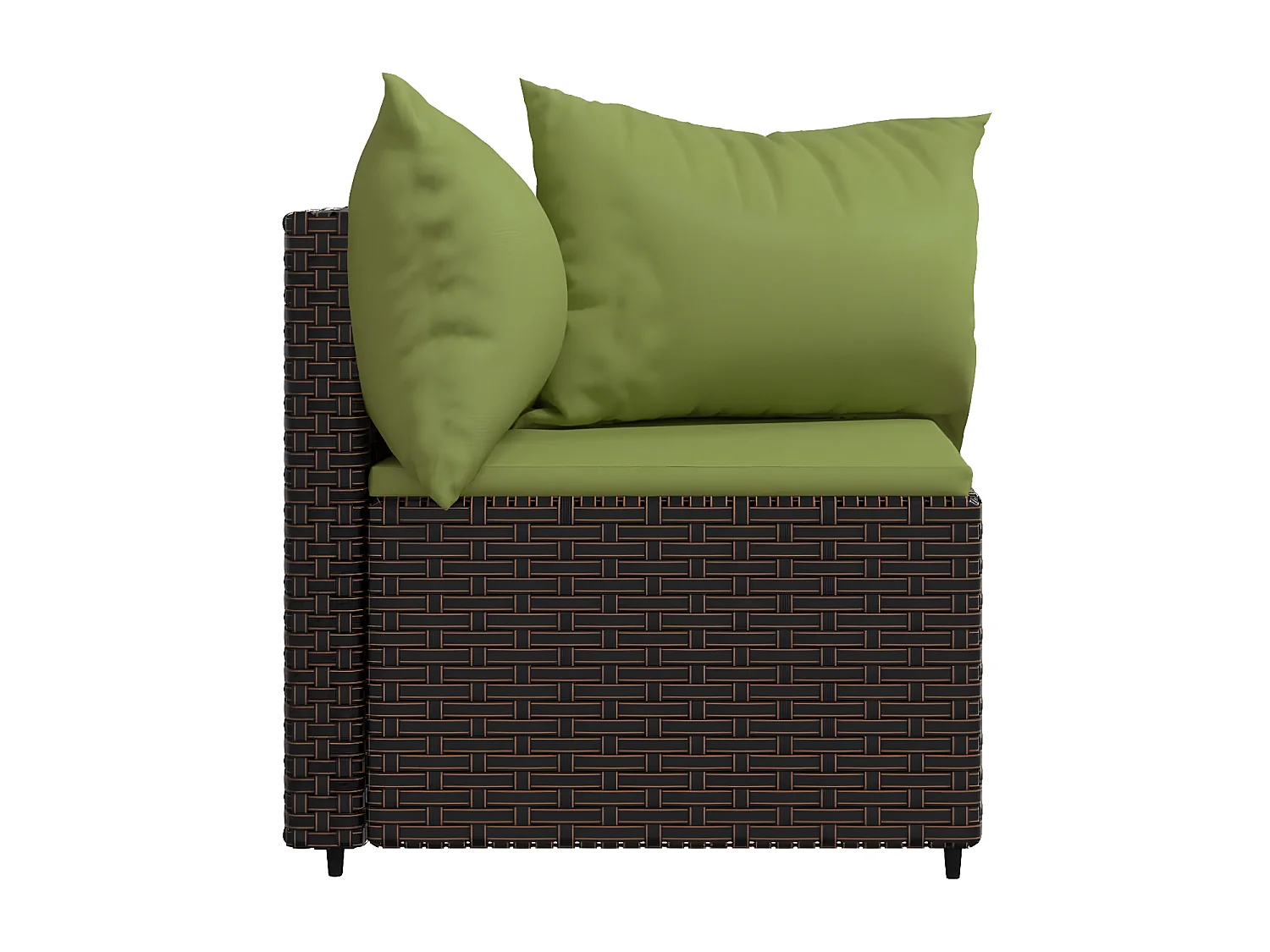 Divani angolari e cuscini da giardino2 pezzi in resina intrecciata marrone