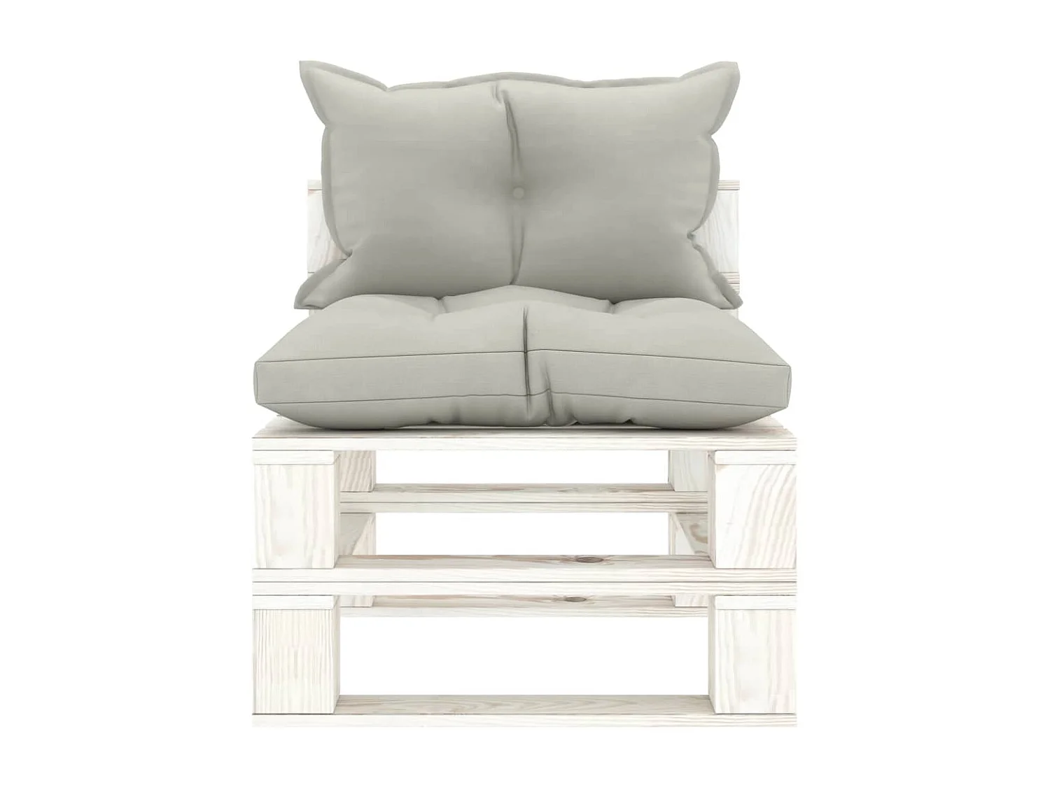 Canapé de milieu palette de jardin avec coussins taupe Bois