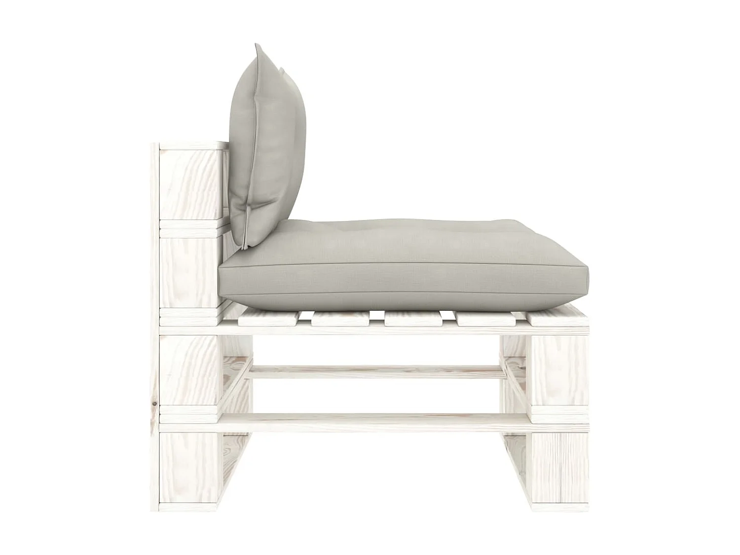 Canapé de milieu palette de jardin avec coussins taupe Bois