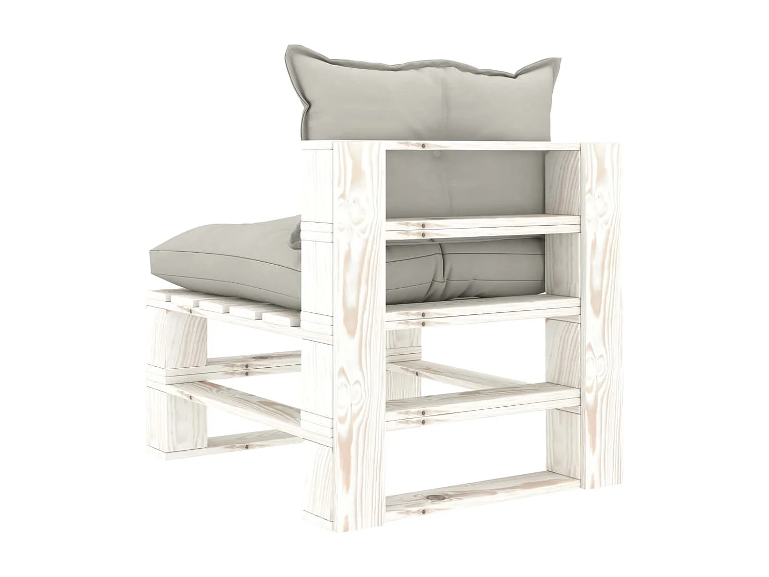 Canapé de milieu palette de jardin avec coussins taupe Bois