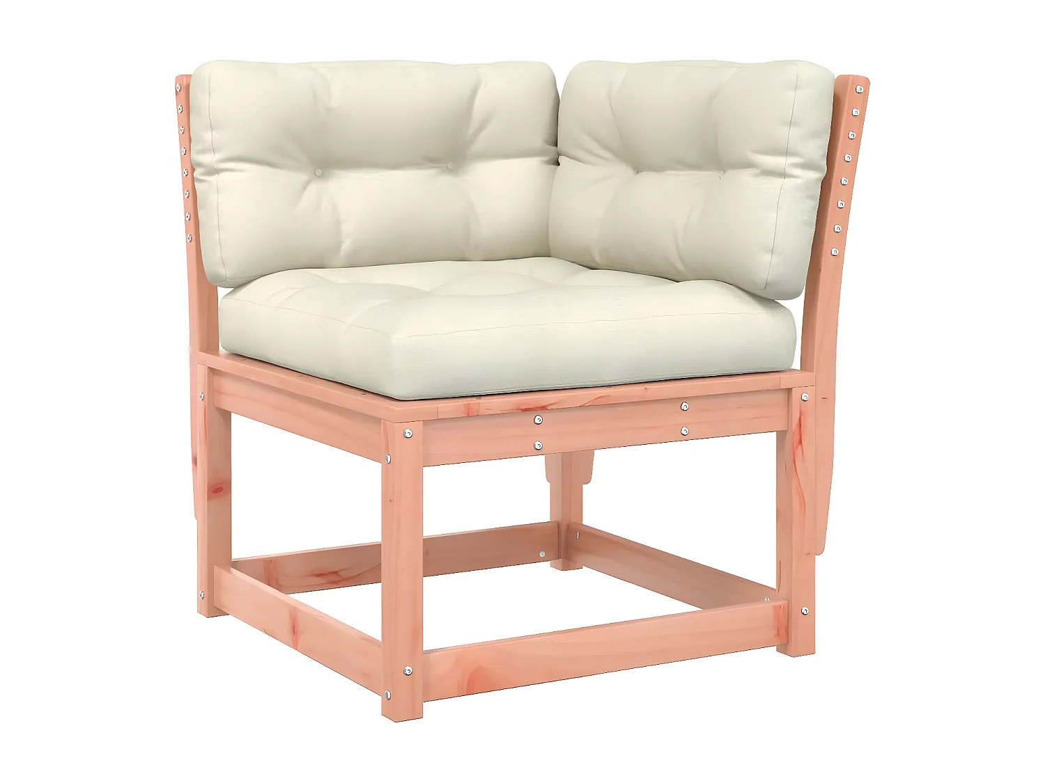 Canapé d'angle de jardin avec coussins bois massif douglas