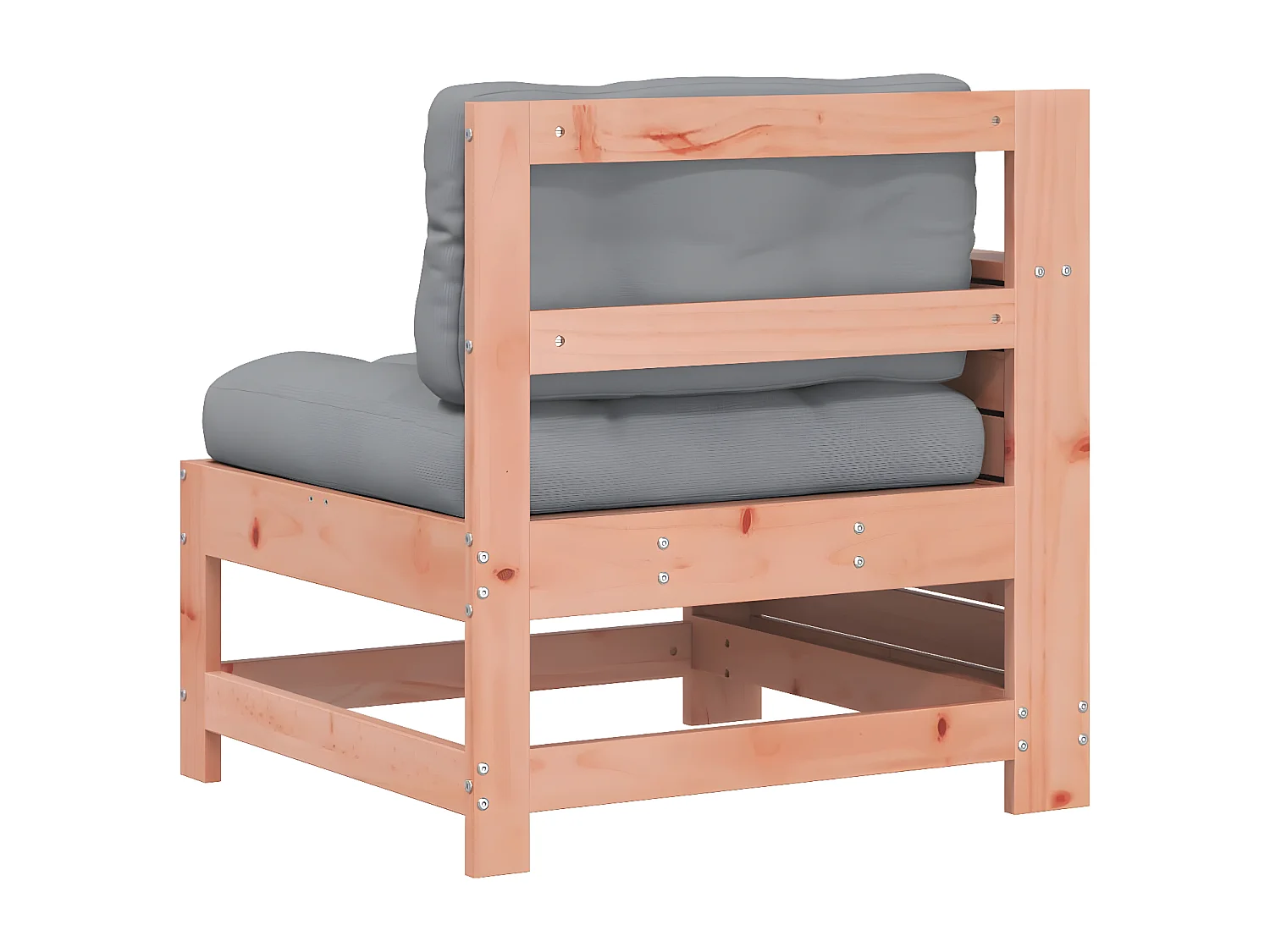 Sofá de jardim com apoio de braço e almofada Douglas de madeira maciça