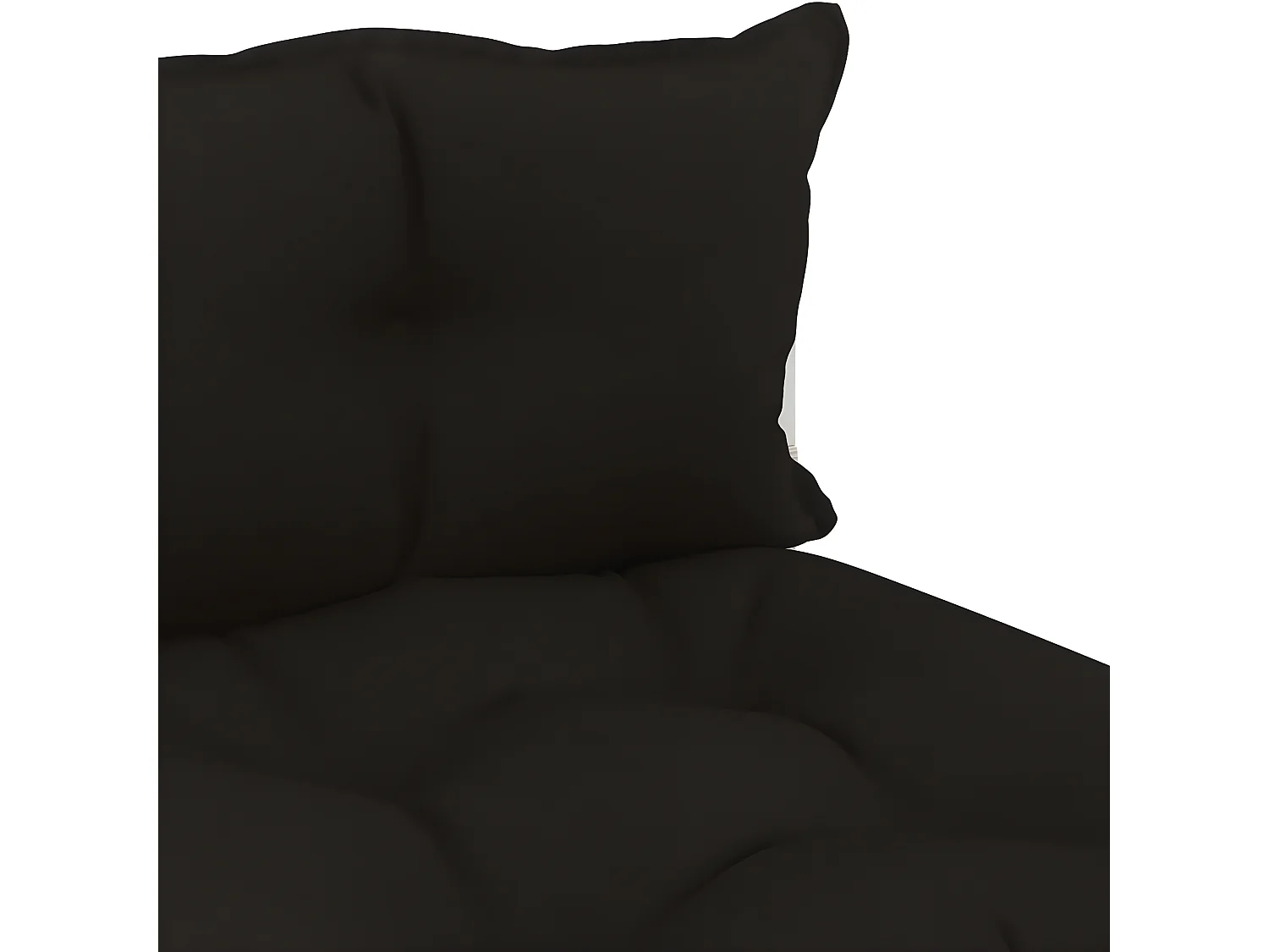 Sofá médio de paletes para jardim com almofadas pretas Madeira