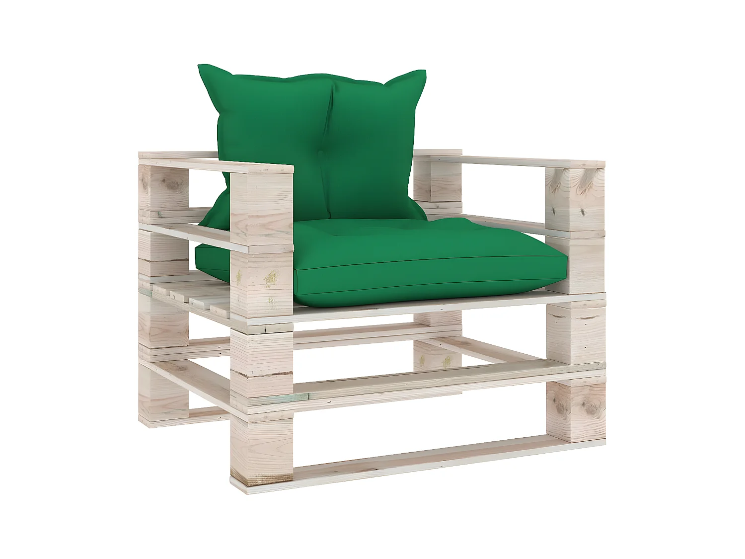 Canapé palette de jardin avec coussins vert Bois de pin