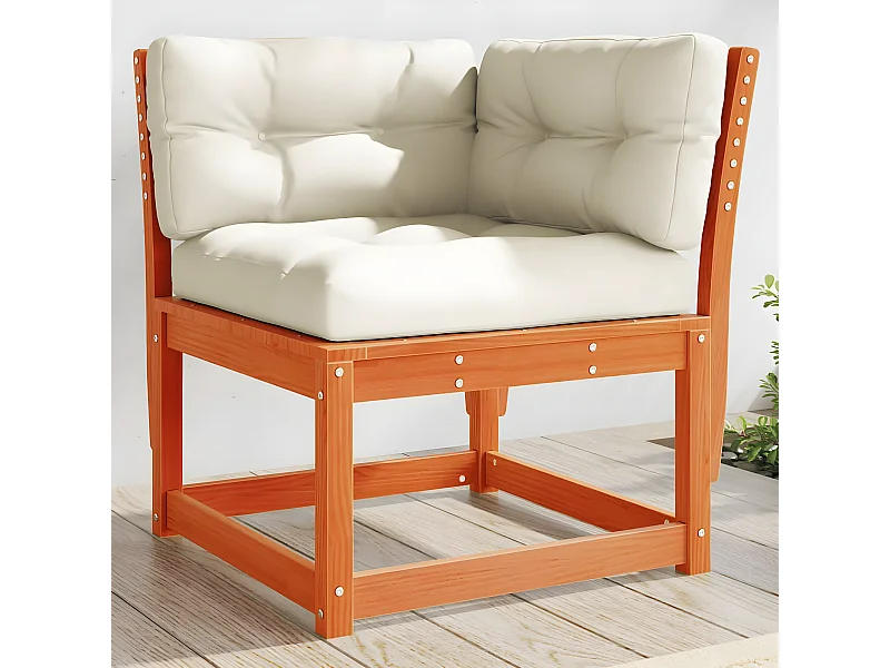Almofadas para sofá de canto de jardim cera marrom madeira maciça de pinho