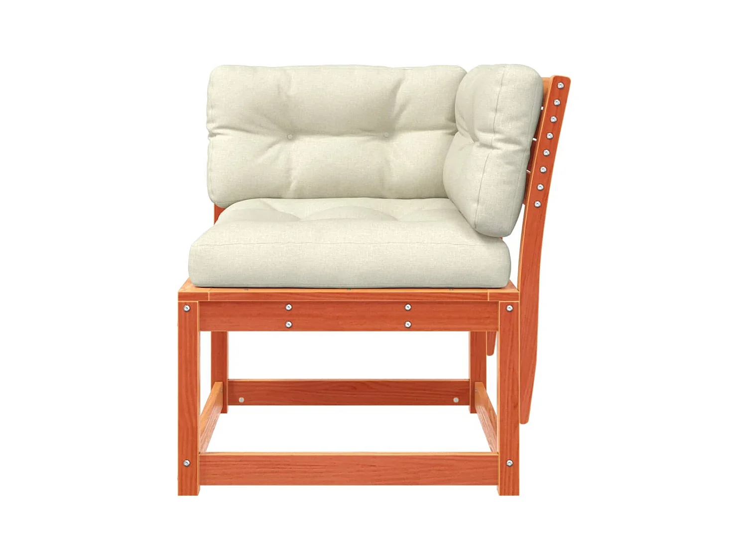 Cuscini per divano ad angolo da giardino in legno di pino massiccio cerato marrone