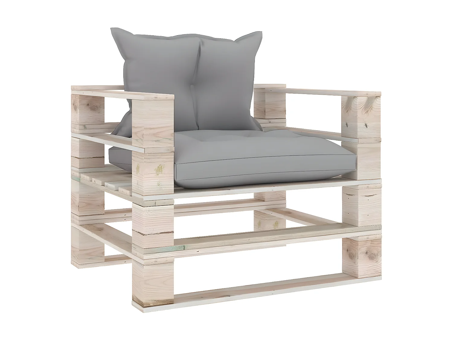 Sofá de jardín con palets y cojines grises Madera de pino