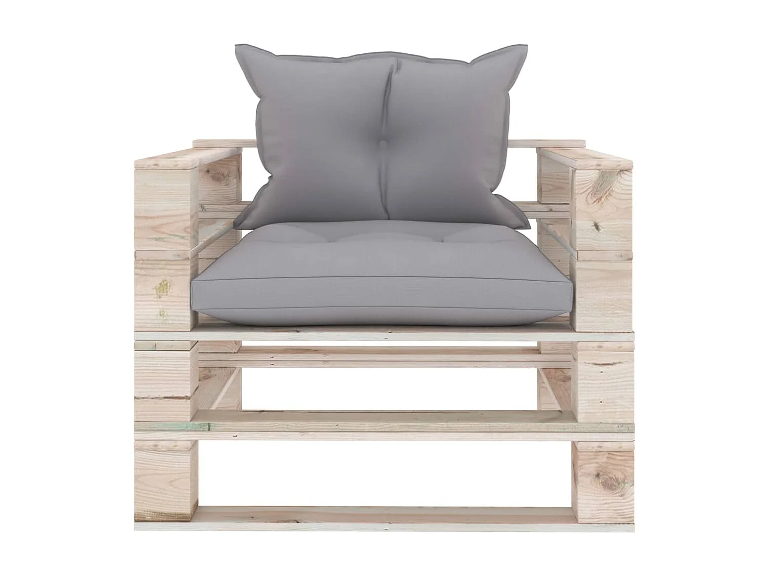 Sofá de jardín con palets y cojines grises Madera de pino