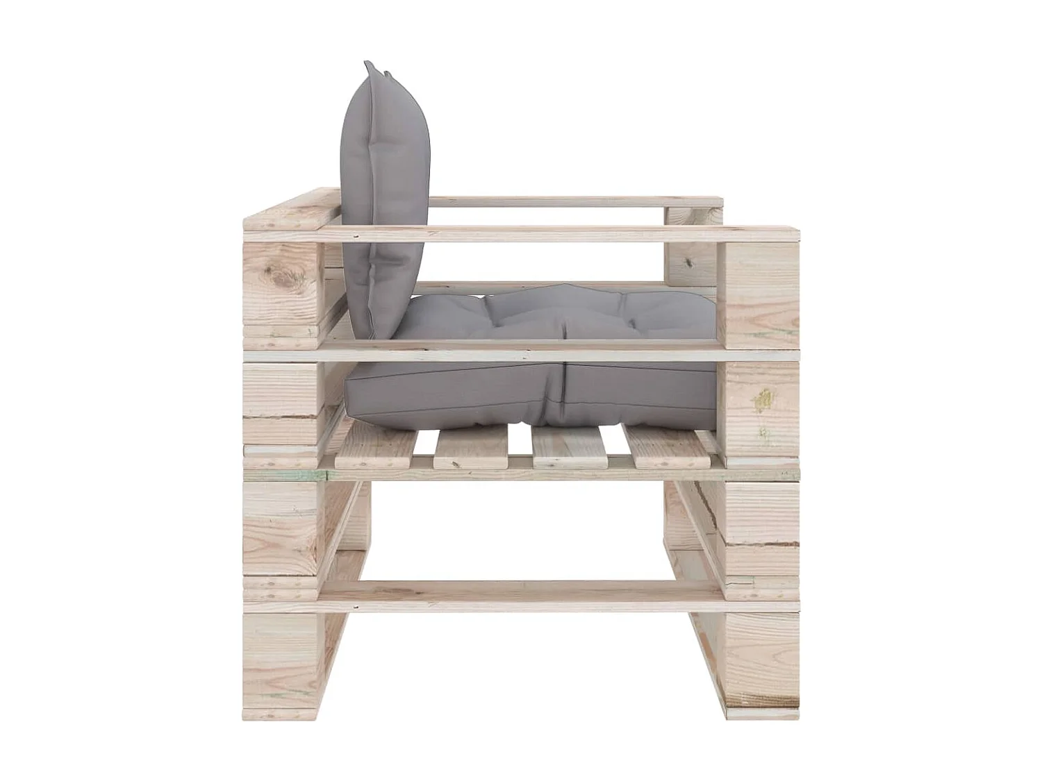 Sofá de jardín con palets y cojines grises Madera de pino