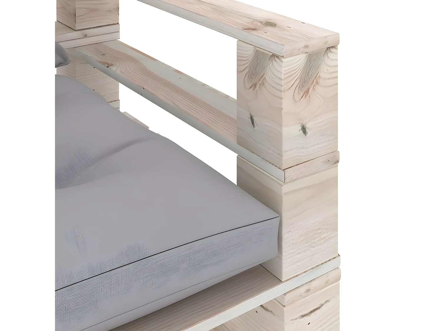 Sofá de jardín con palets y cojines grises Madera de pino