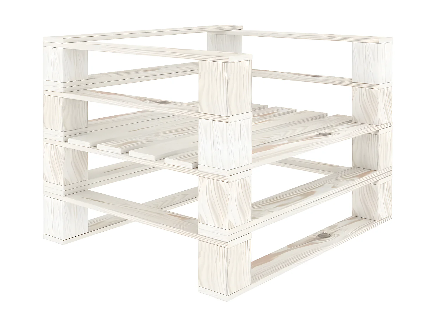 Canapé palette de jardin avec coussins crème Bois