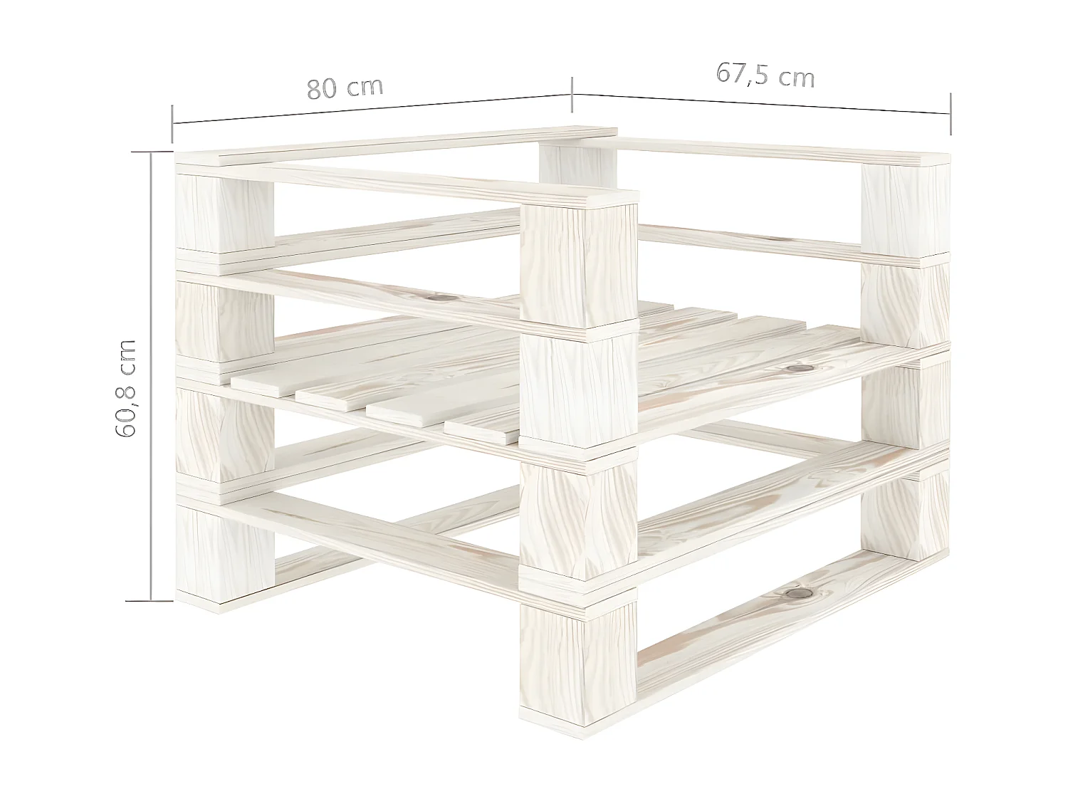 Canapé palette de jardin avec coussins crème Bois