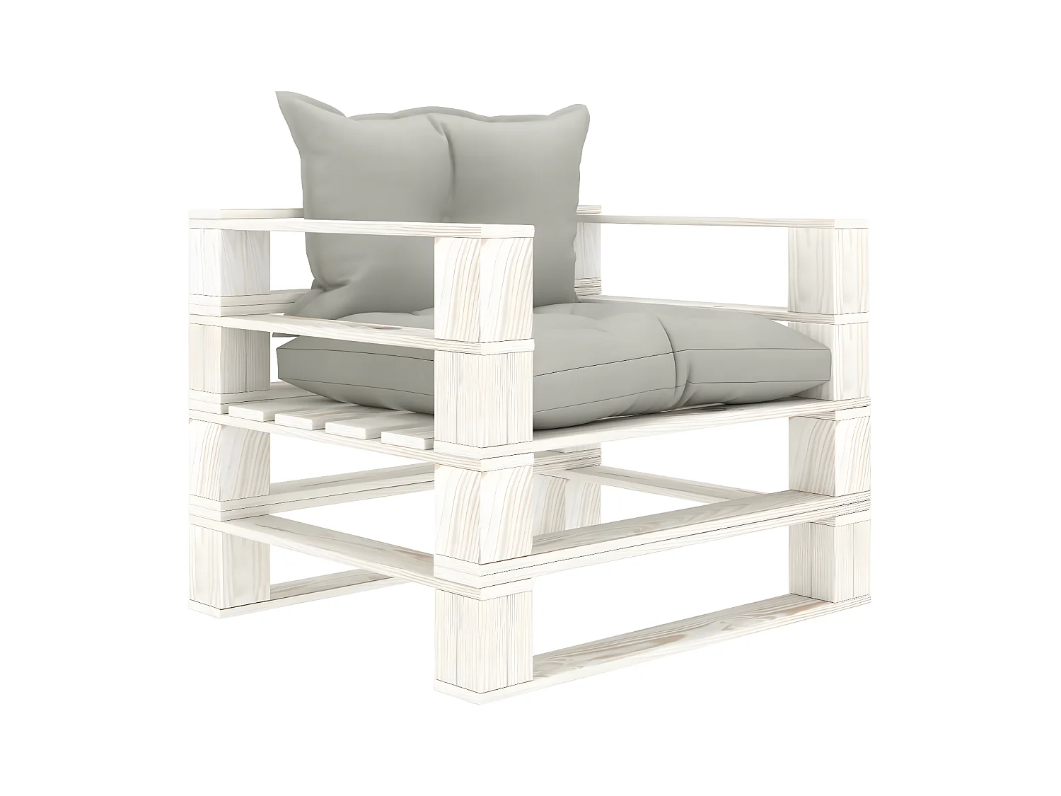 Canapé palette de jardin avec coussins taupe Bois