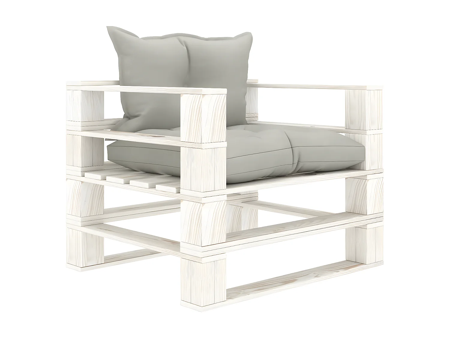 Canapé palette de jardin avec coussins taupe Bois