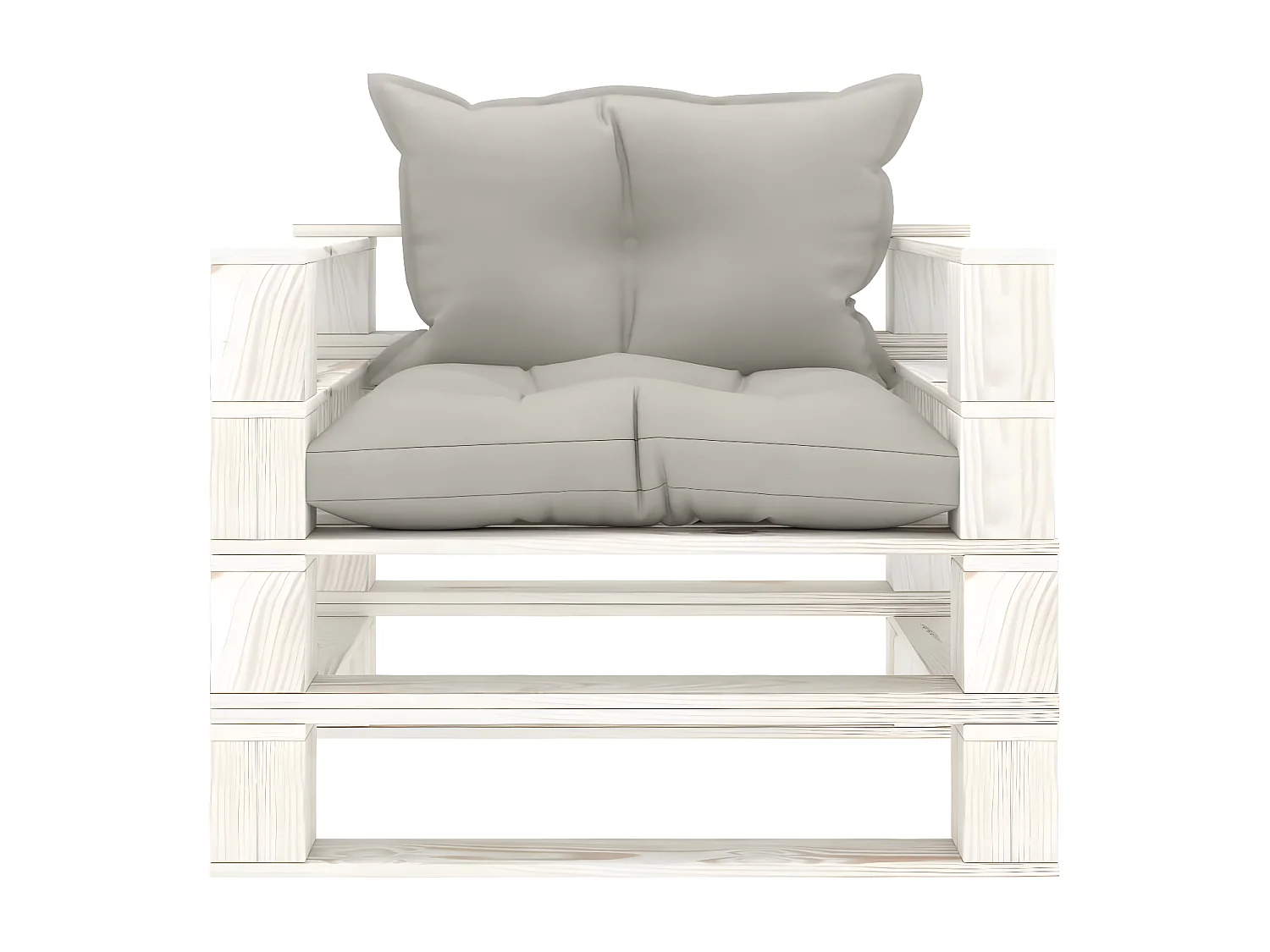 Canapé palette de jardin avec coussins taupe Bois