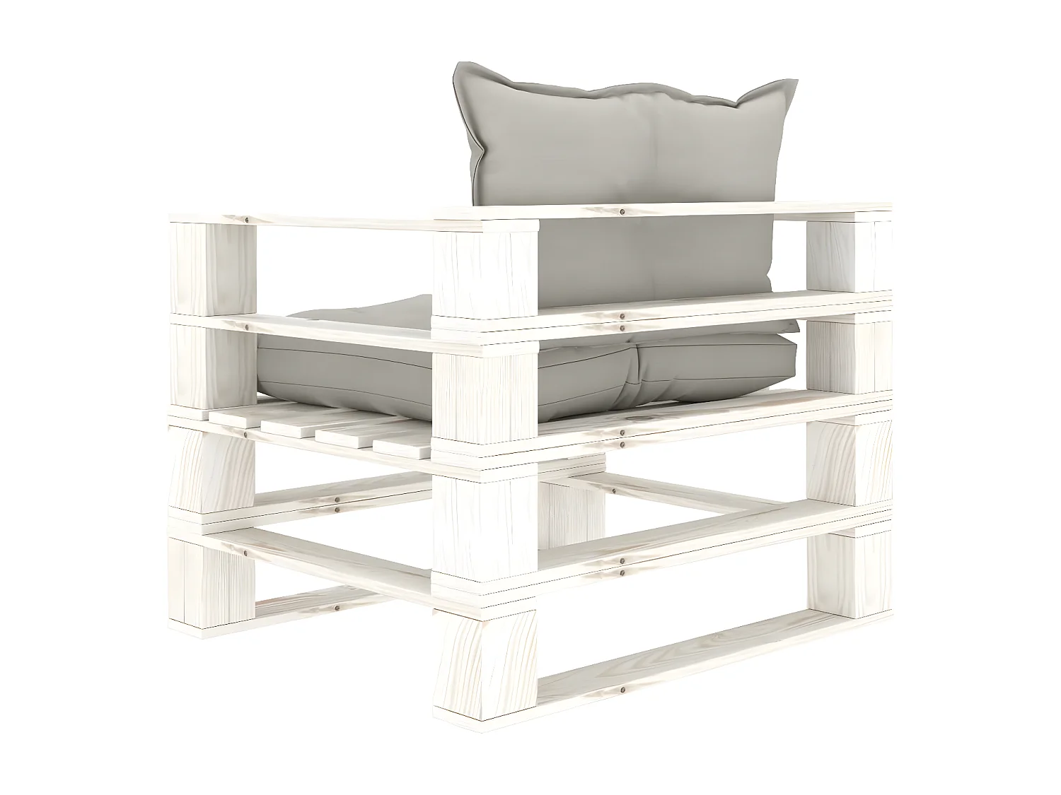 Canapé palette de jardin avec coussins taupe Bois