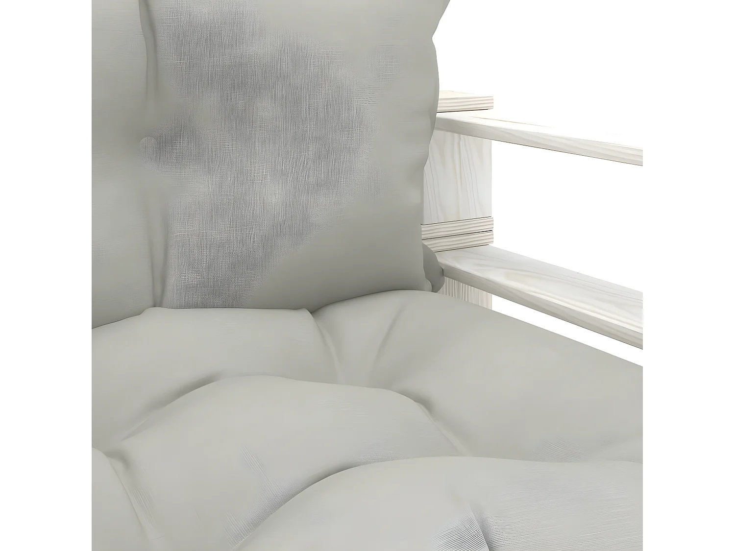 Canapé palette de jardin avec coussins taupe Bois