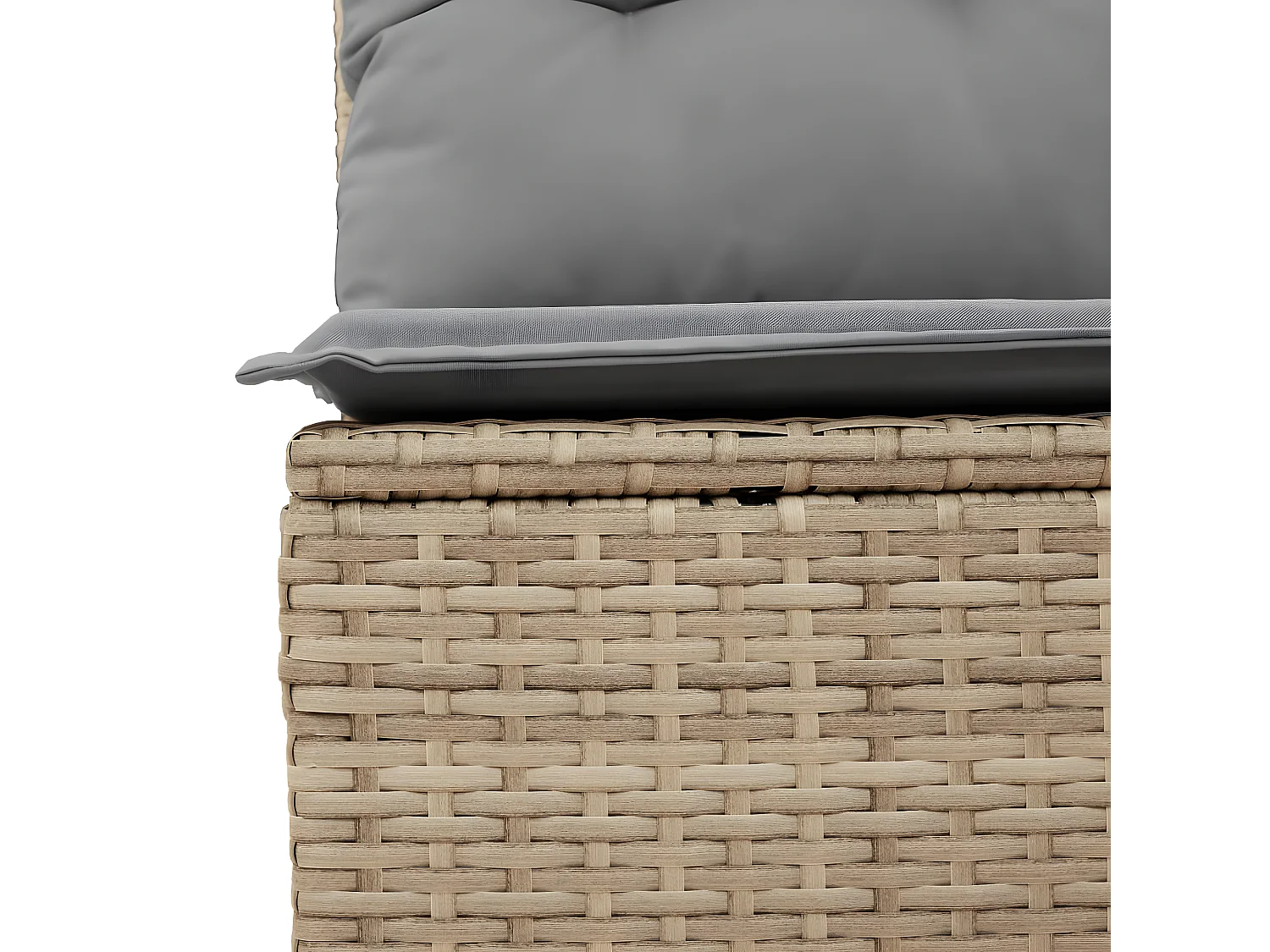 Canapé d'angle de jardin avec coussins beige résine tressée