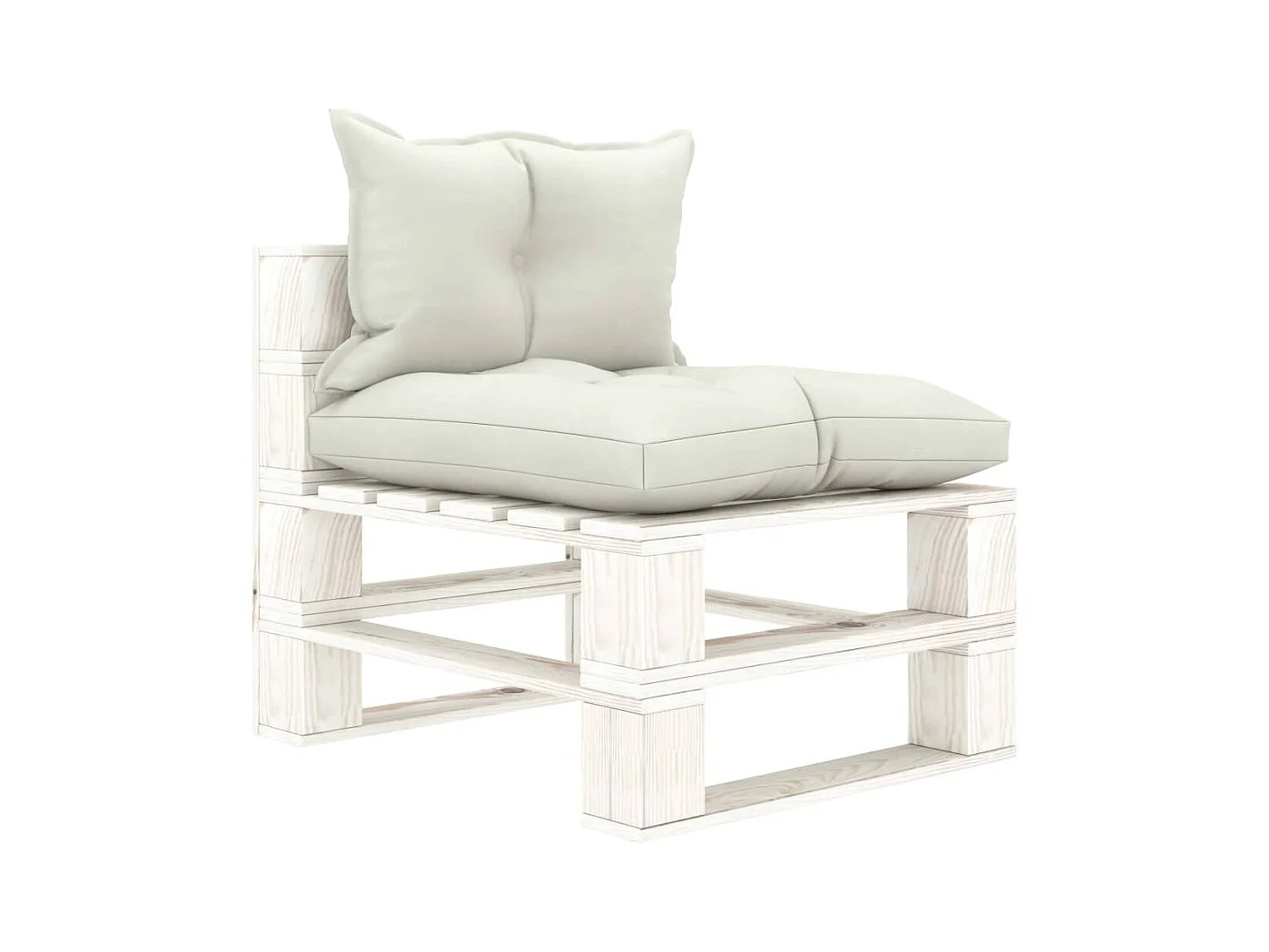 Canapé palette de milieu de jardin avec coussins beige Bois