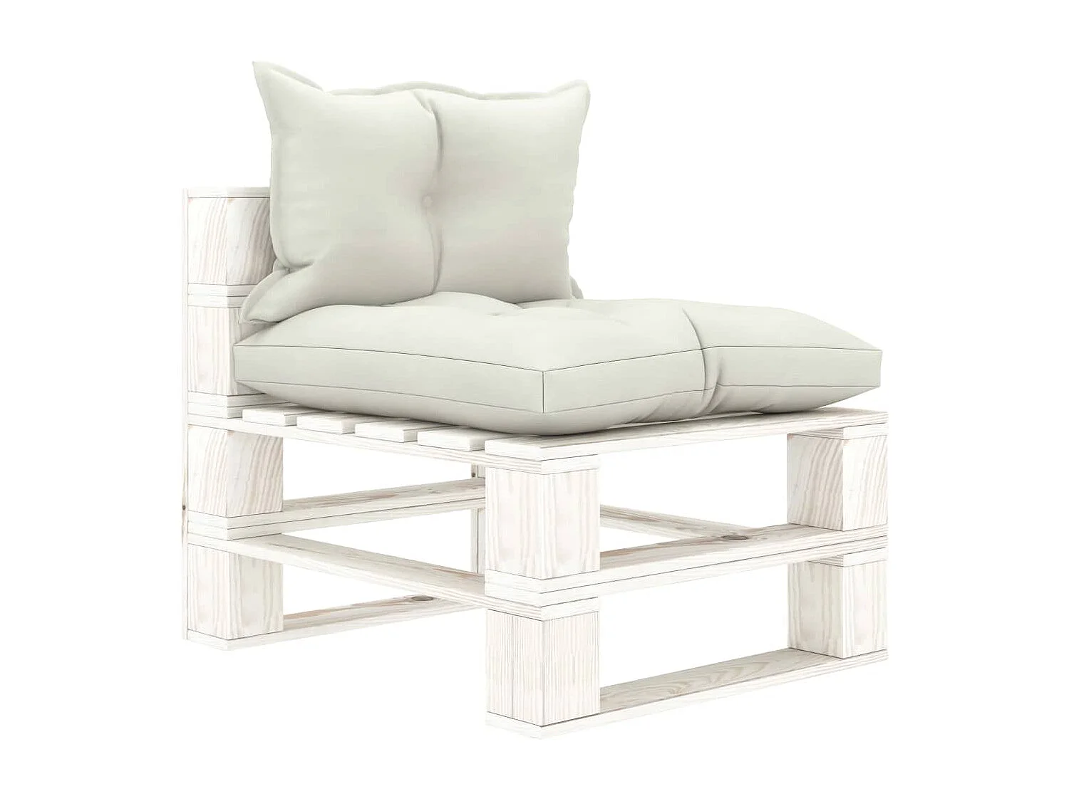 Canapé palette de milieu de jardin avec coussins beige Bois