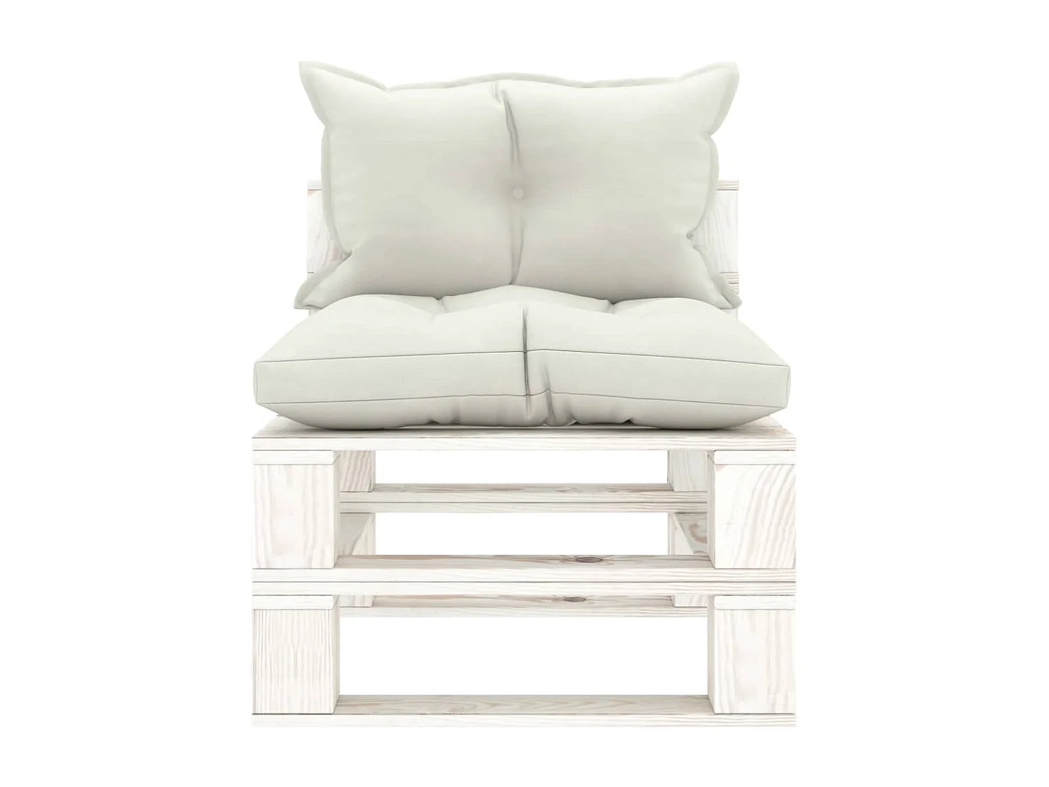 Canapé palette de milieu de jardin avec coussins beige Bois