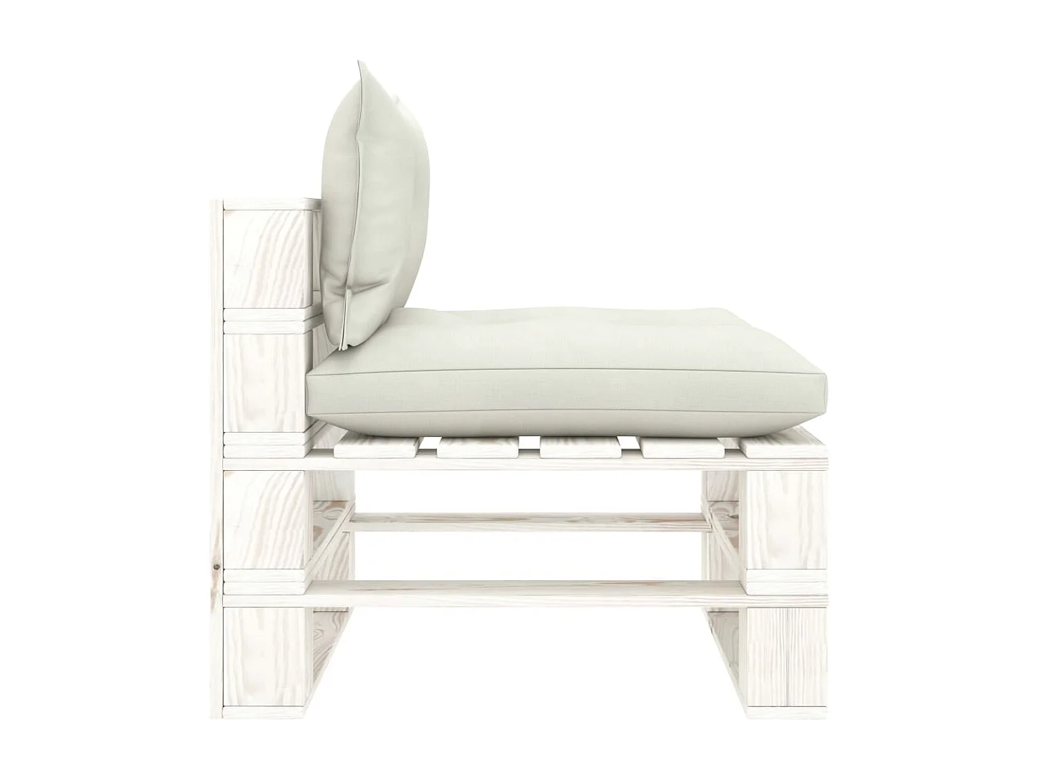 Canapé palette de milieu de jardin avec coussins beige Bois