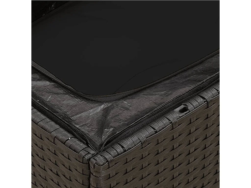 Canapé de jardin sans accoudoirs coussins noir résine tressée