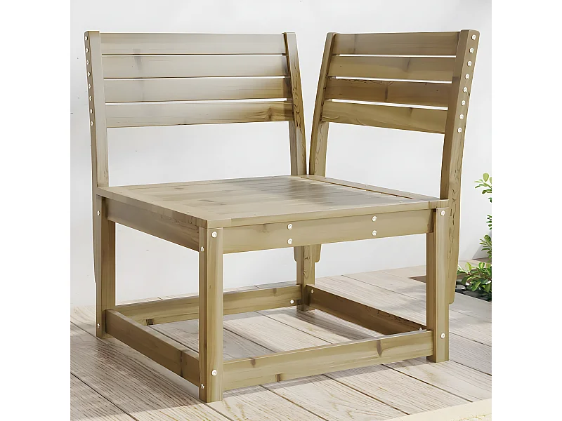 Sofá esquinero de jardín a73x73x78 cm madera de pino impregnada