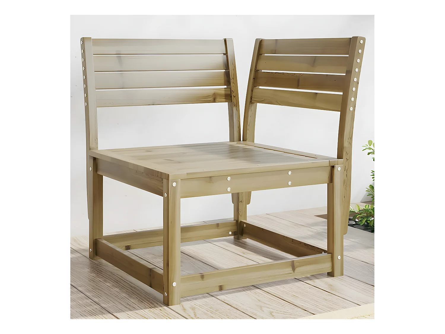 Divano angolare da giardino in legno di pino impregnato 73x73x78 cm