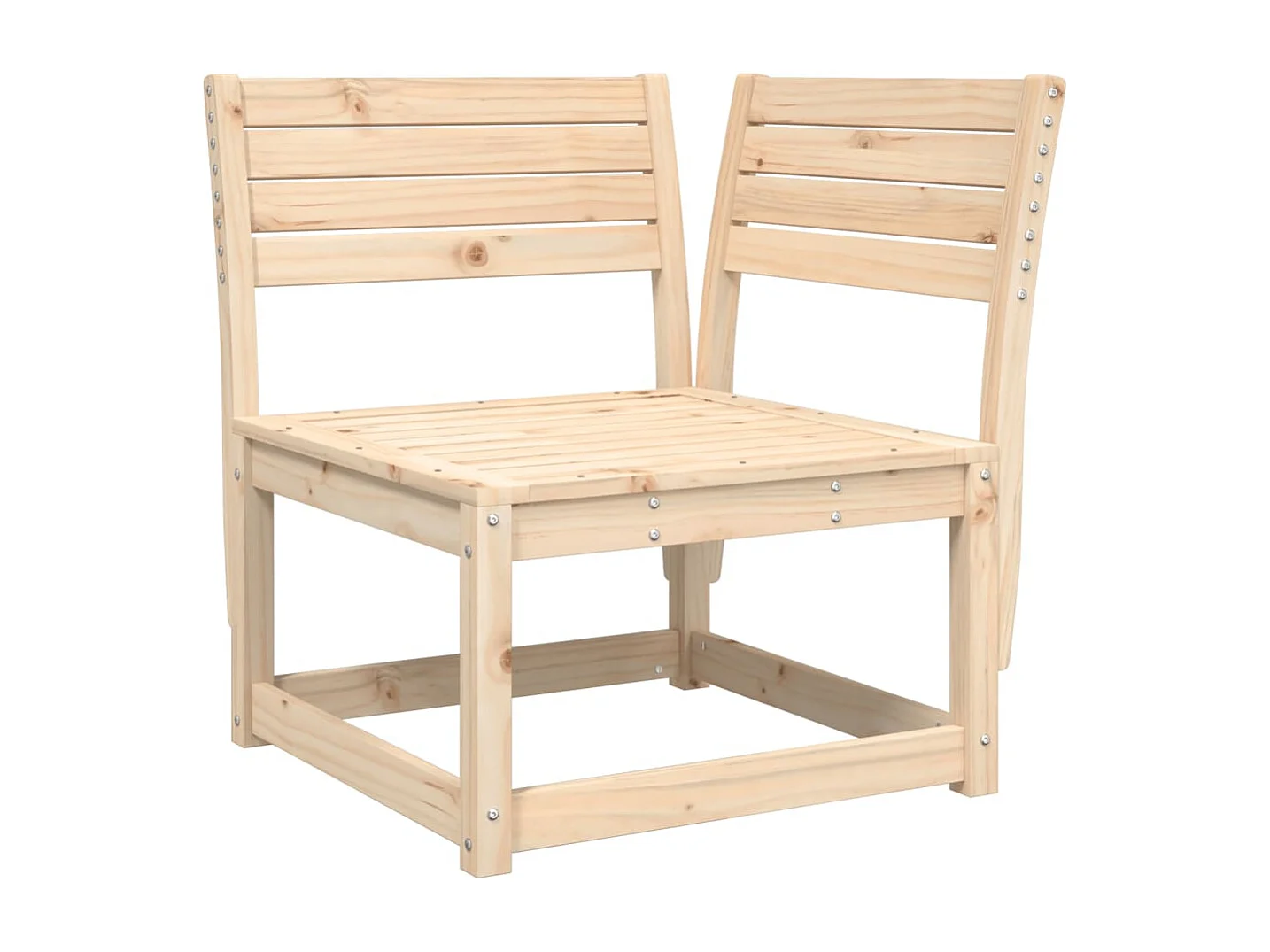 Canapé d'angle de jardin et coussins 73x73x78cm bois pin massif