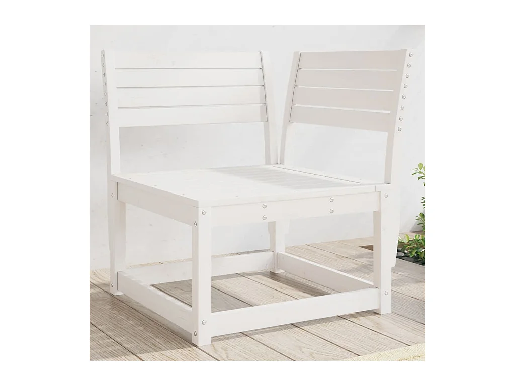 Canapé d'angle de jardin blanc 73x73x78cm bois pin massif